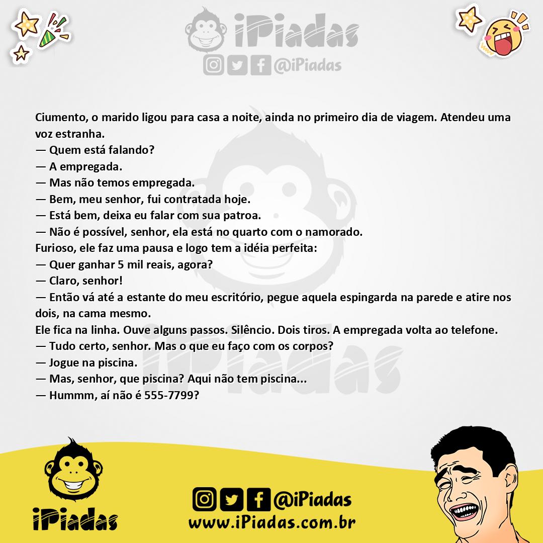 Ilustração da piada Marido Ciumento no iPiadas
