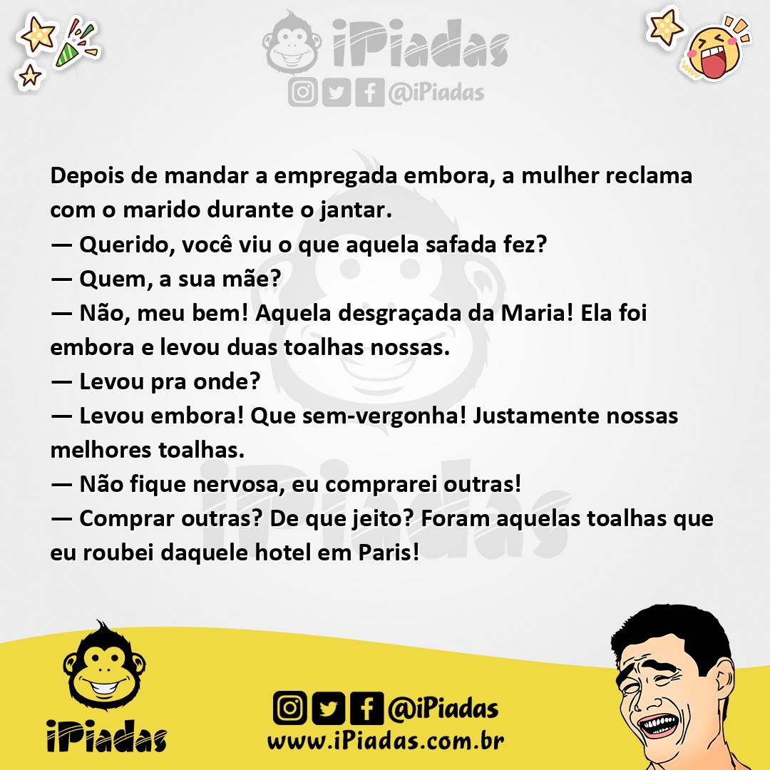 Ilustração da piada Melhores Toalhas no iPiadas