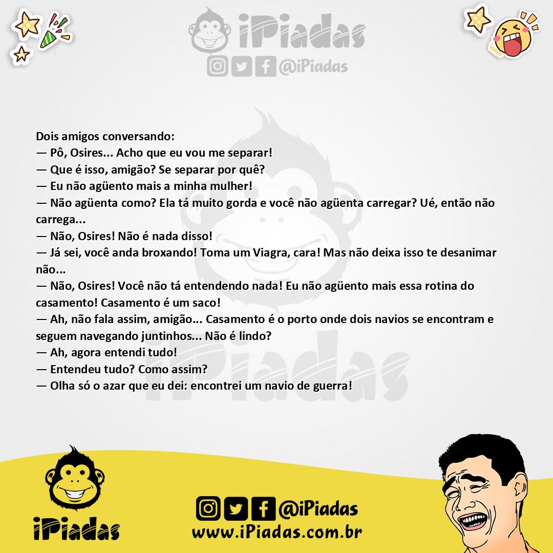 Ilustração da piada Motivos para Separação no iPiadas