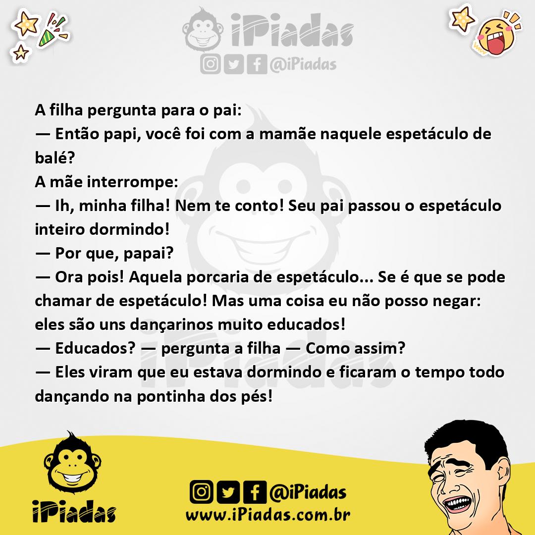Ilustração da piada No Espetáculo de Balé no iPiadas
