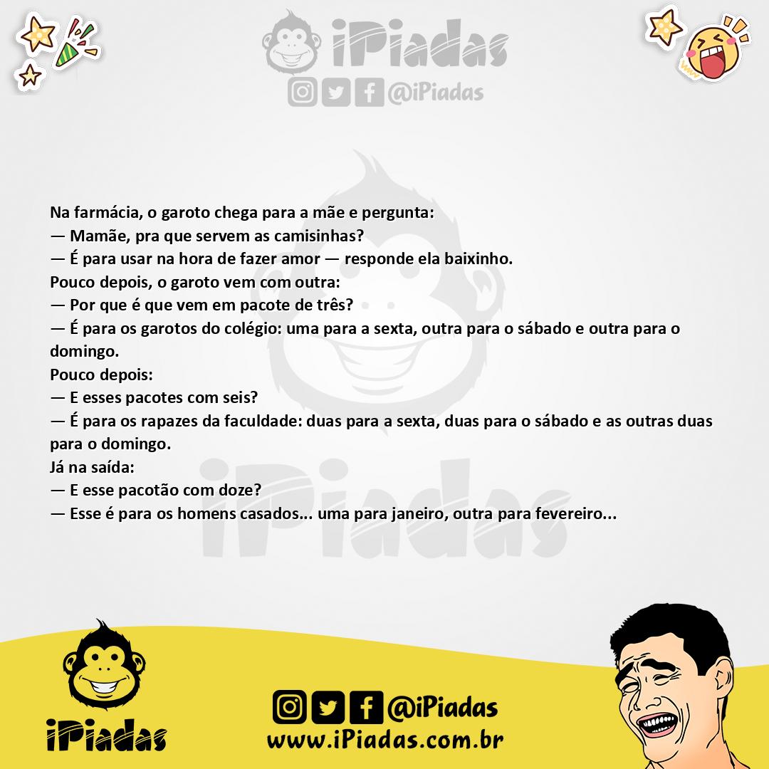 Ilustração da piada Pacotes de Camisinhas no iPiadas