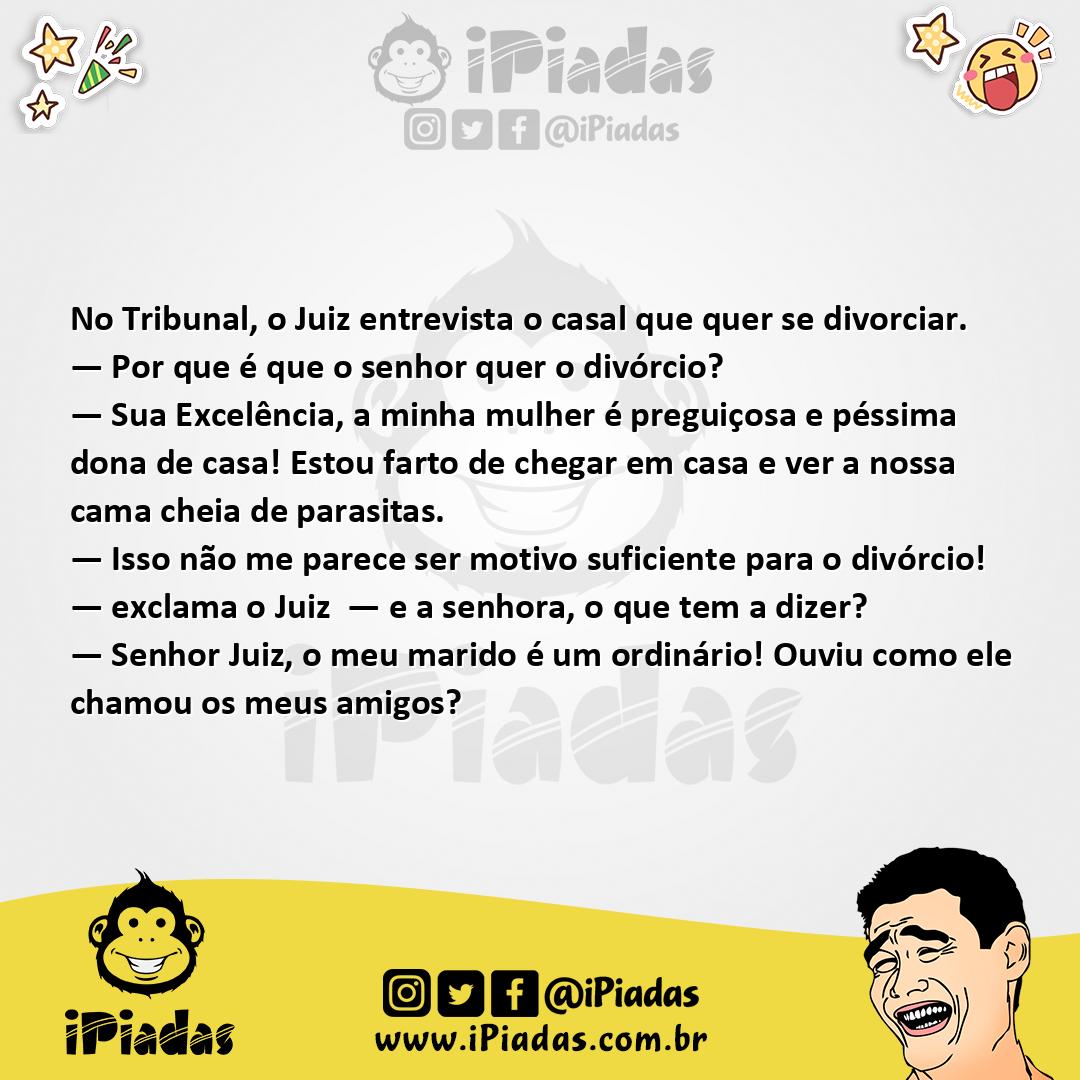 Ilustração da piada Pedido de Divórcio no iPiadas