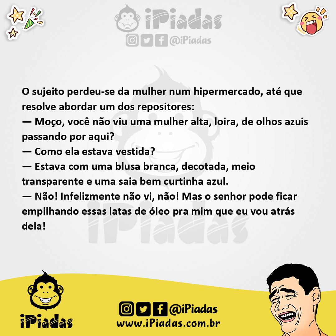 Ilustração da piada Perdido no Hipermercado no iPiadas