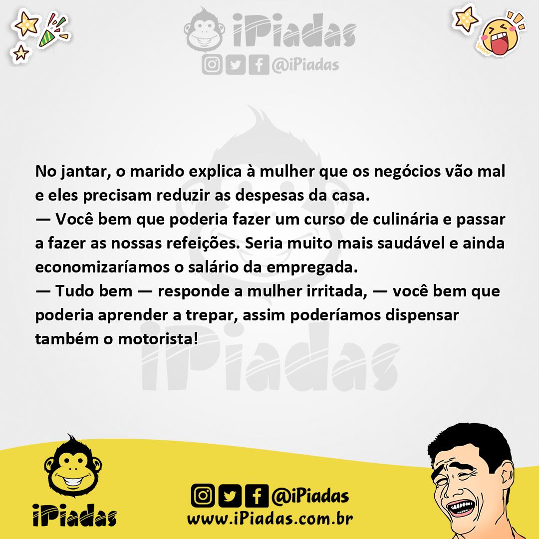 Ilustração da piada Reduzir Despesas no iPiadas