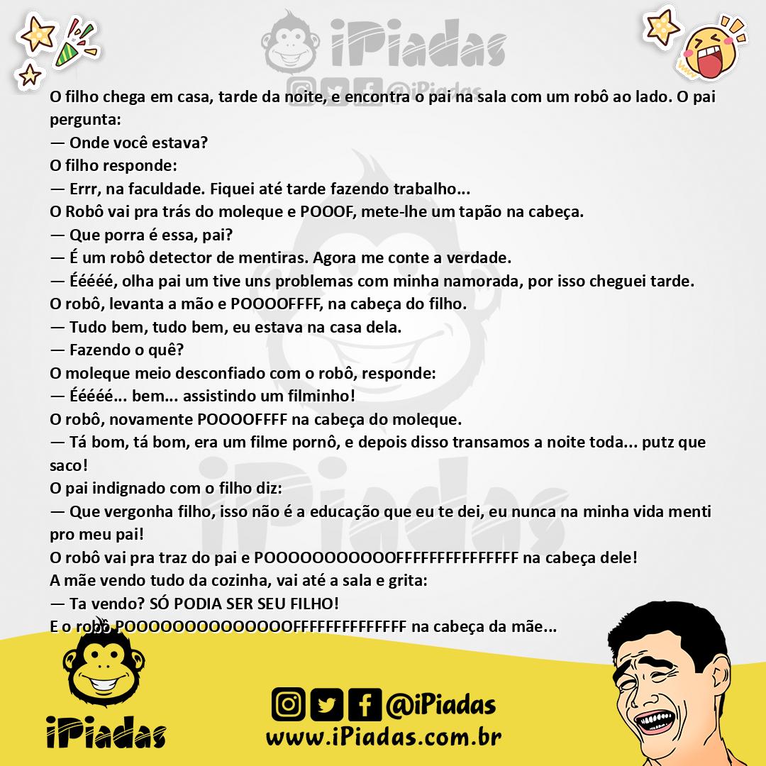 Ilustração da piada Robô Detector de Mentiras no iPiadas