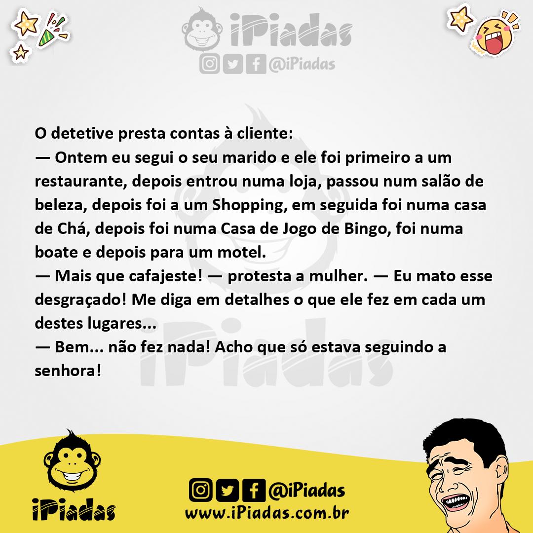 Ilustração da piada Seguindo o Marido no iPiadas