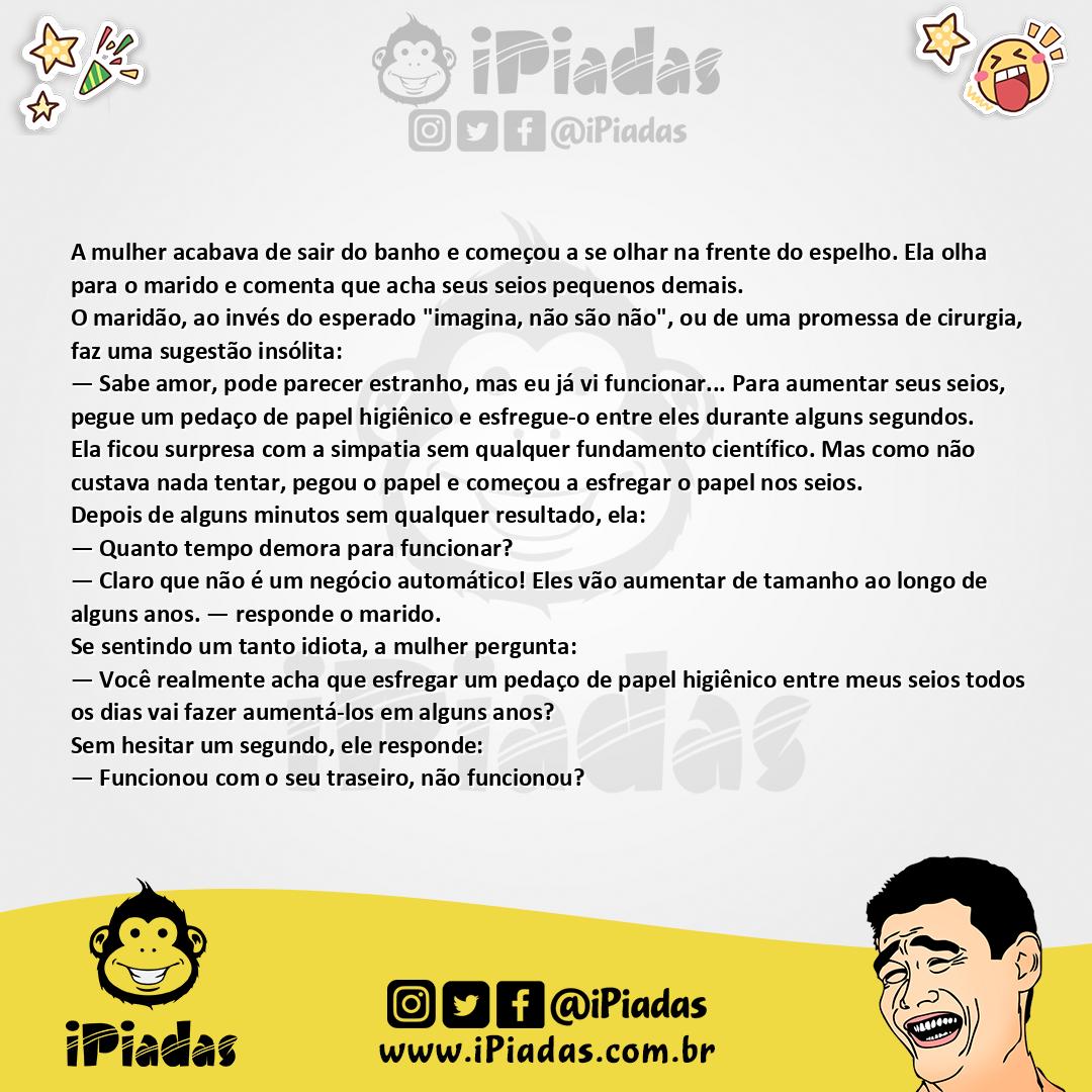 Ilustração da piada Seios Pequenos Demais no iPiadas