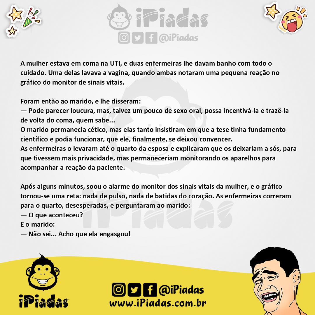 Ilustração da piada Sinais da Esposa em Coma no iPiadas