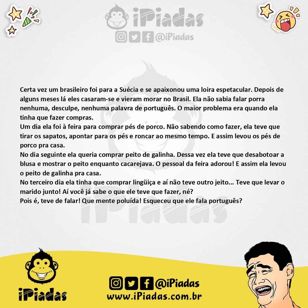 Ilustração da piada Sueca no Brasil no iPiadas