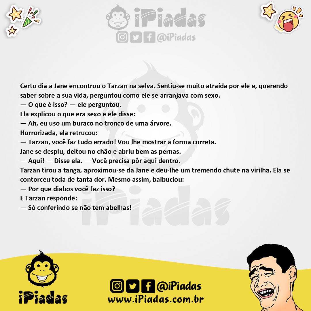 Ilustração da piada Tarzan e o Sexo no iPiadas