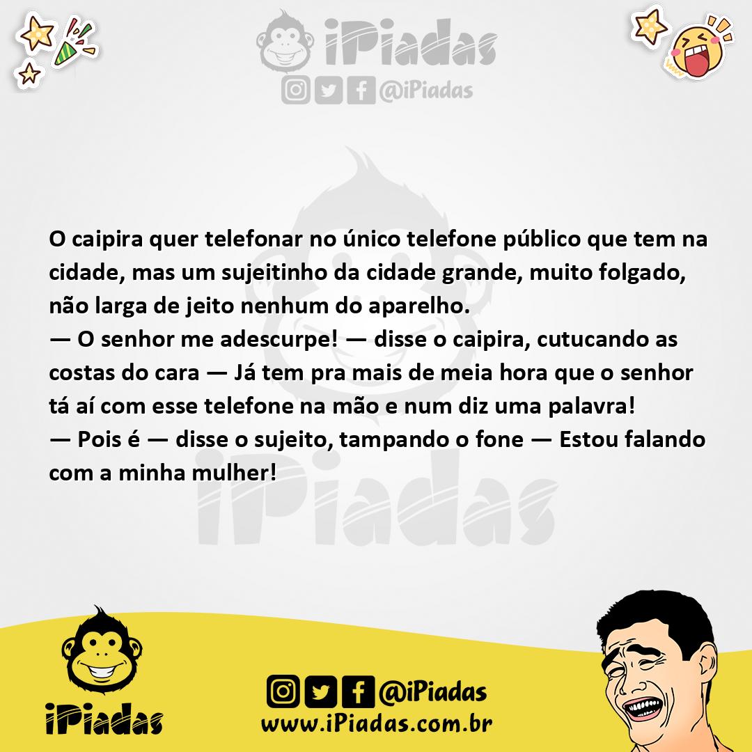 Ilustração da piada Telefone Público no iPiadas