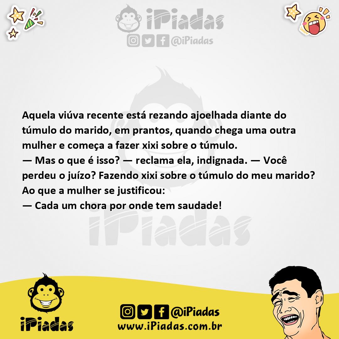 Ilustração da piada Túmulo do Marido no iPiadas