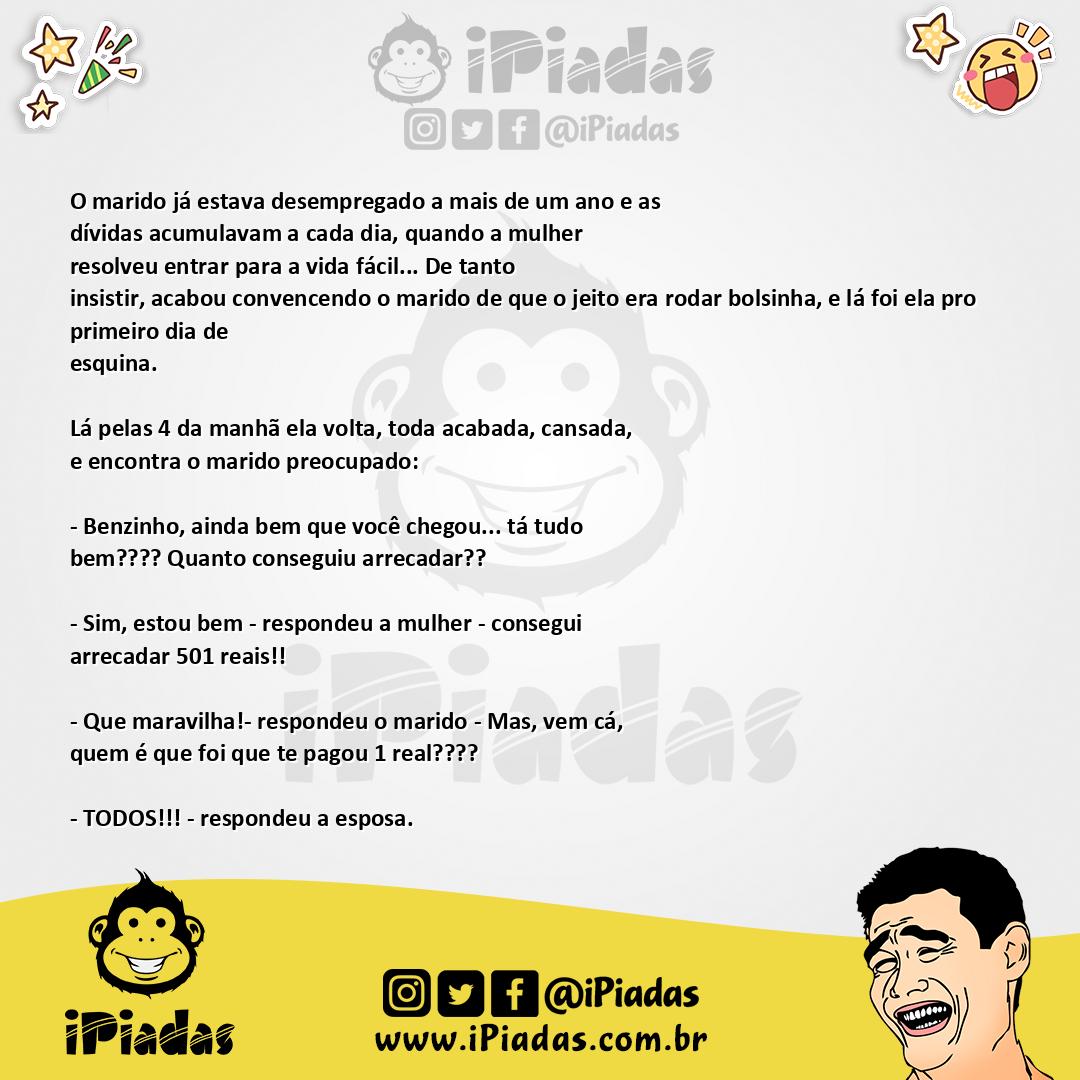 Ilustração da piada 501 reais no iPiadas