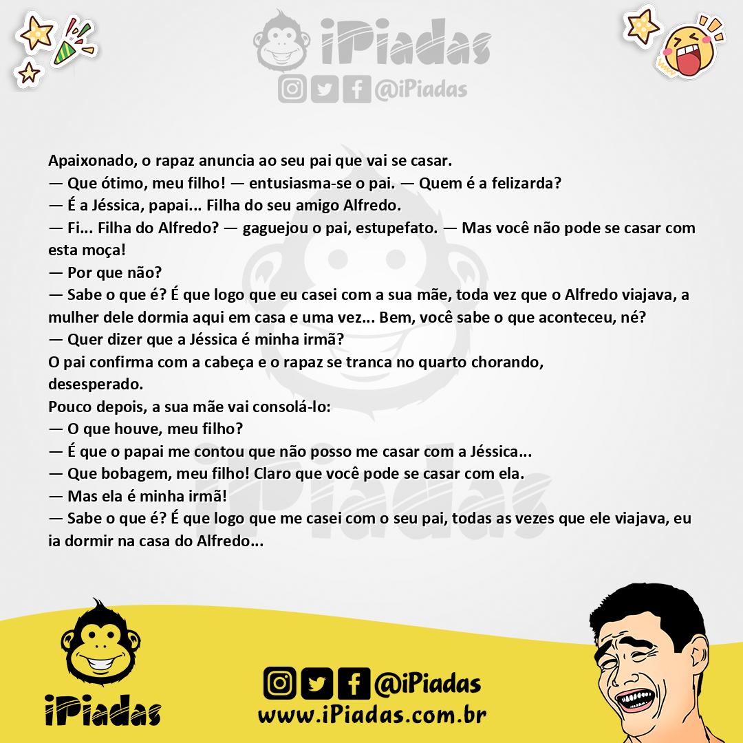 Ilustração da piada Casamento em Família no iPiadas