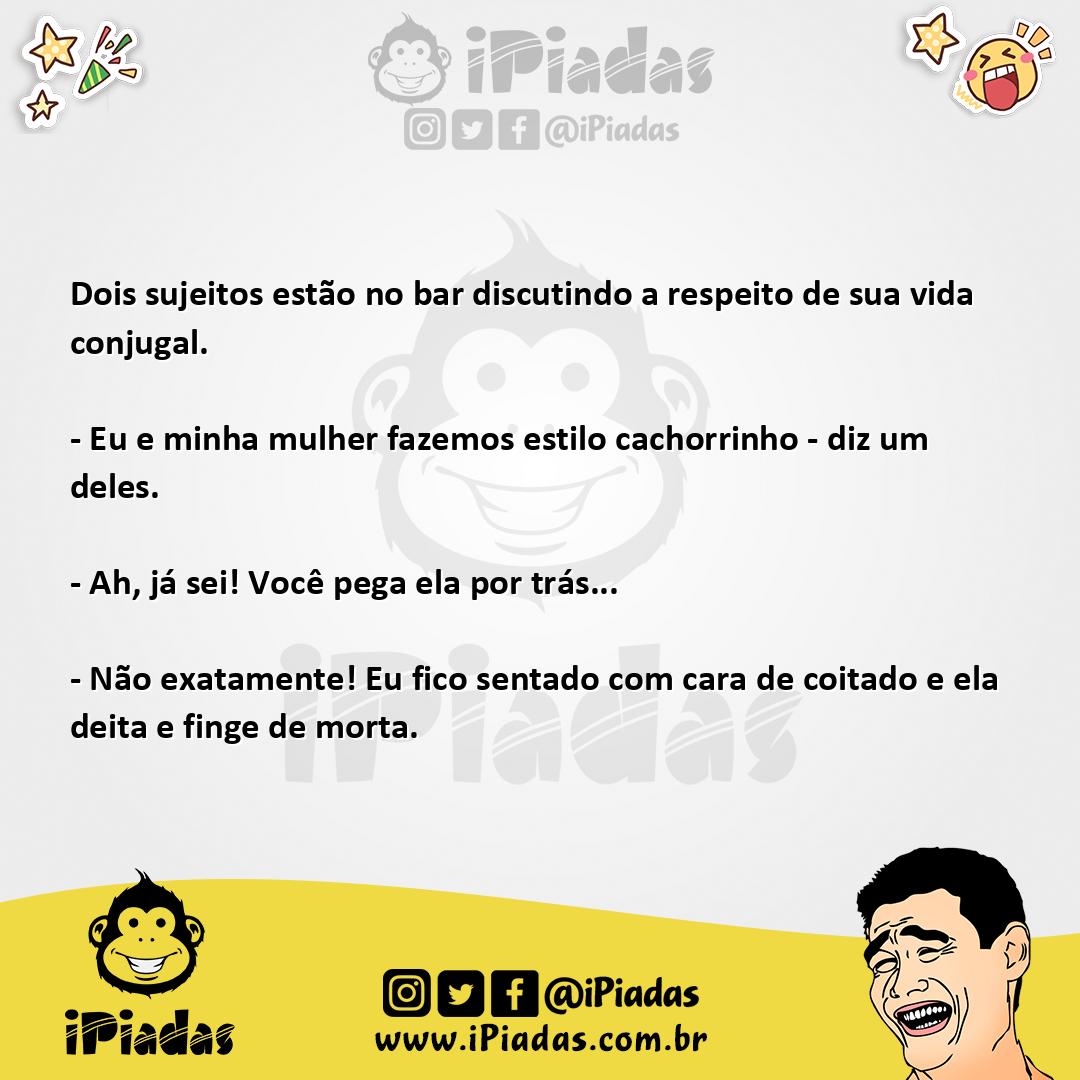 Ilustração da piada Estilo cachorrinho no iPiadas