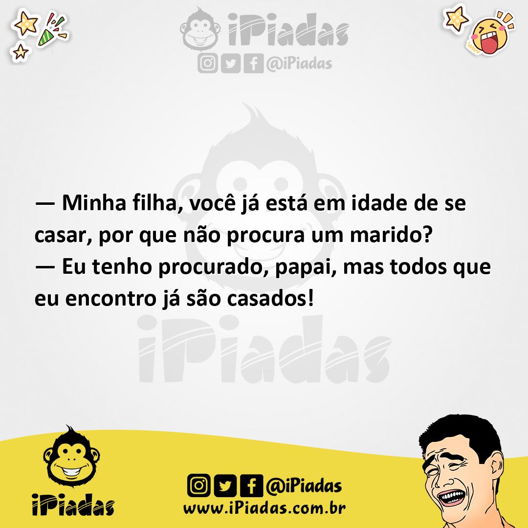 Ilustração da piada Procurando Casamento no iPiadas