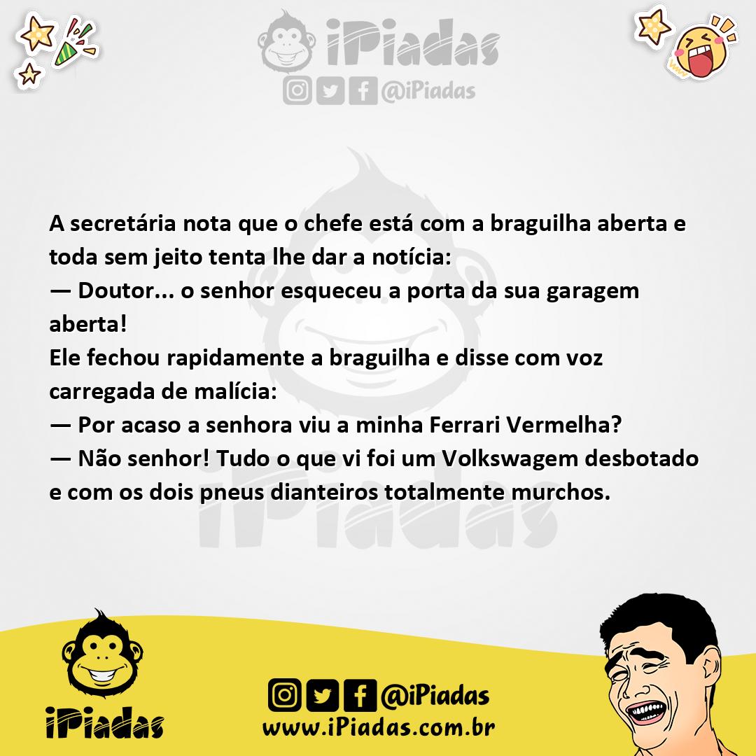 Ilustração da piada Braguilha Aberta no iPiadas