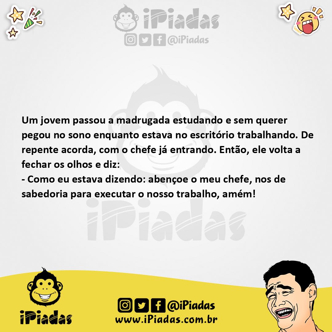 Ilustração da piada Dormindo no Trabalho no iPiadas