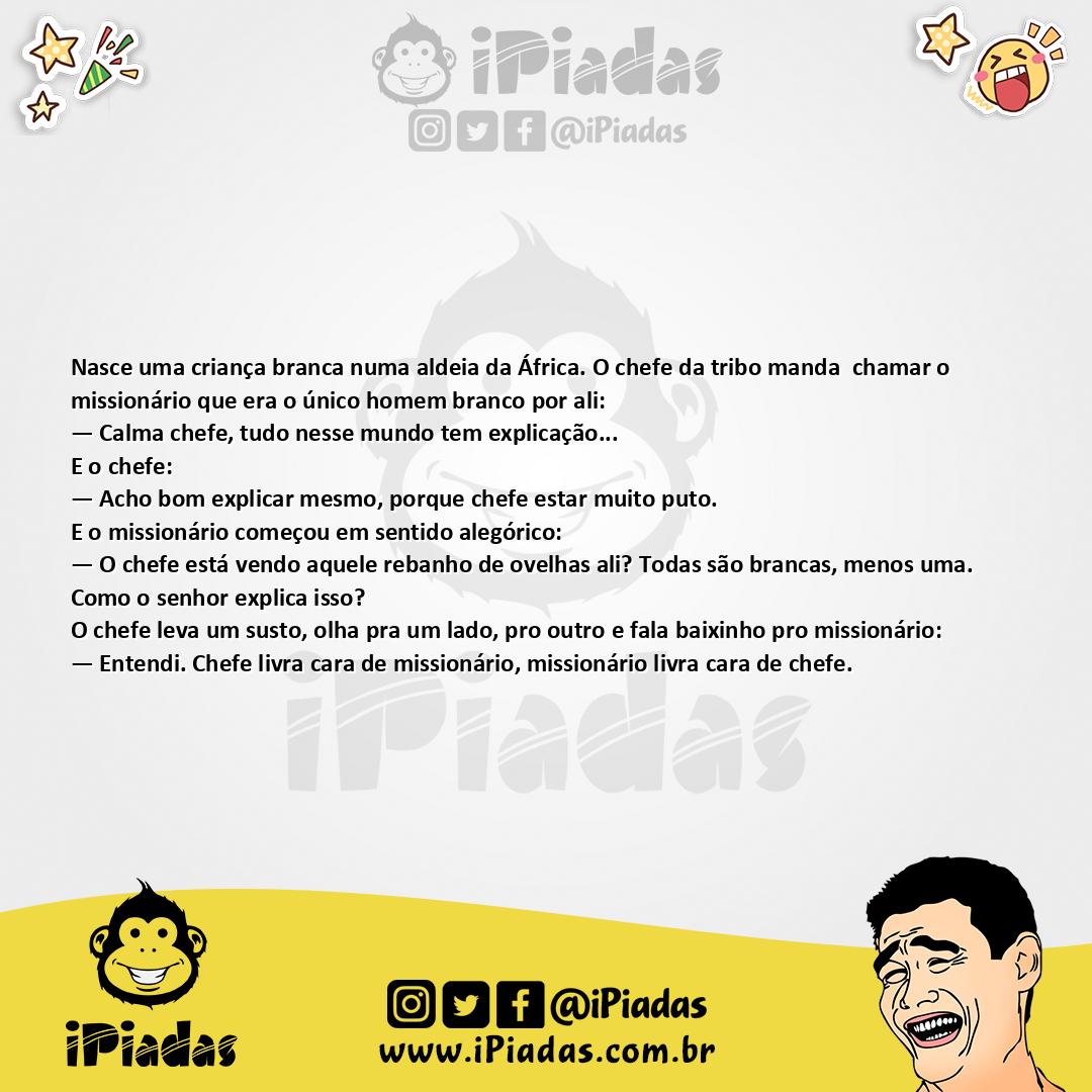 Ilustração da piada O Missionário e o Chefe no iPiadas