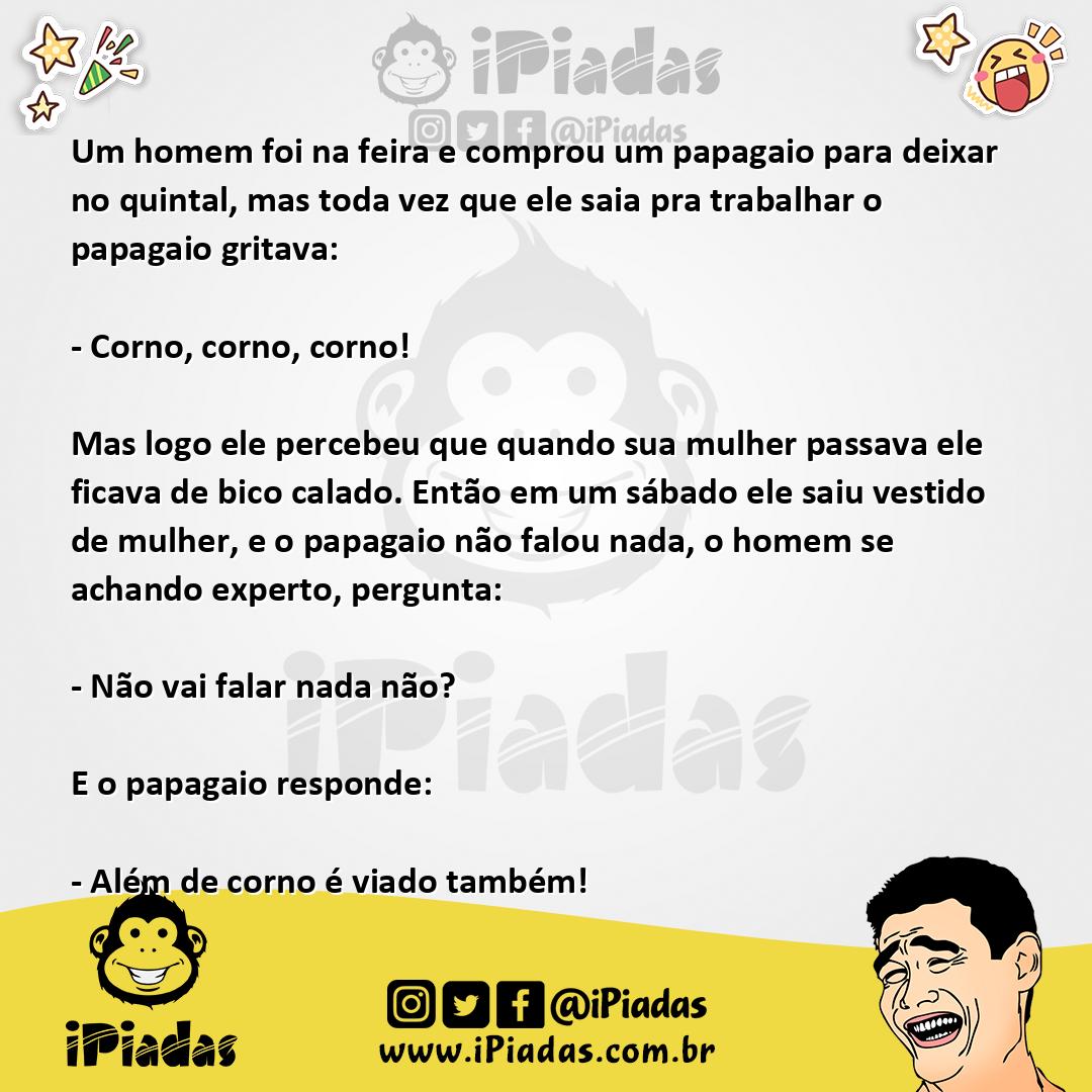 Ilustração da piada Grito do Papagaio no iPiadas