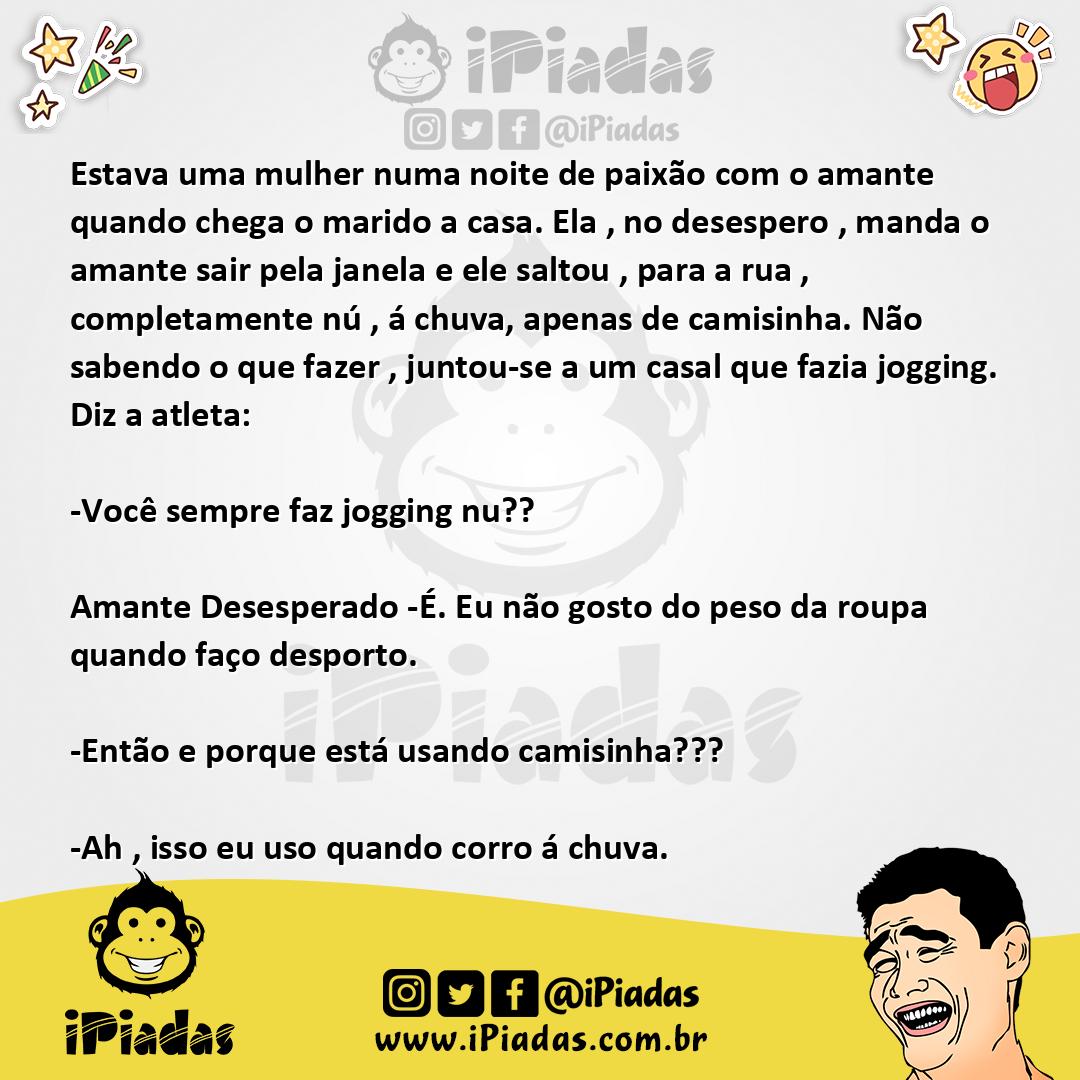 Ilustração da piada Jogging á Chuva no iPiadas