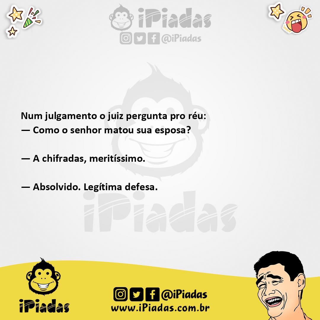 Ilustração da piada Julgamento do Corno no iPiadas