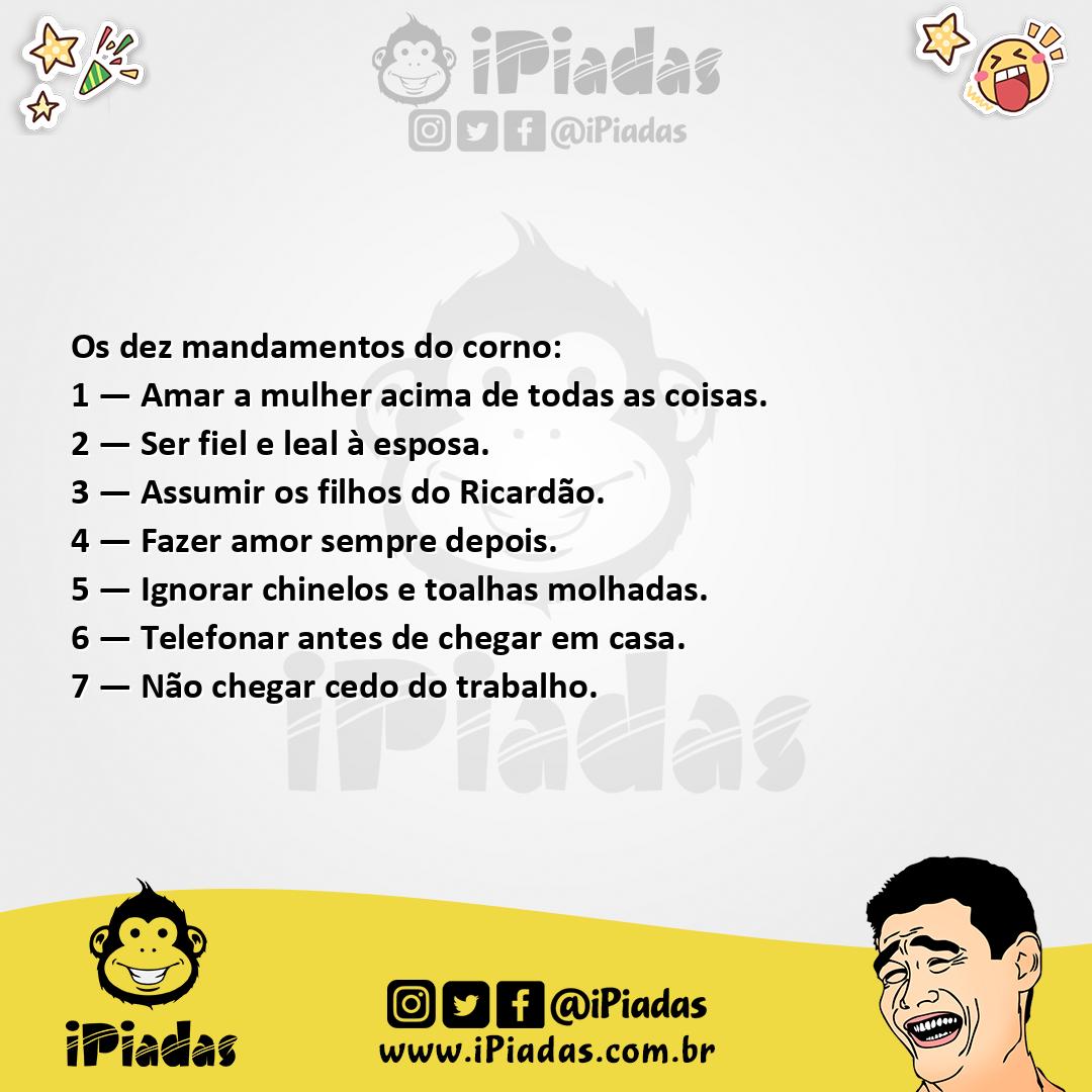 Ilustração da piada Mandamentos do Corno no iPiadas
