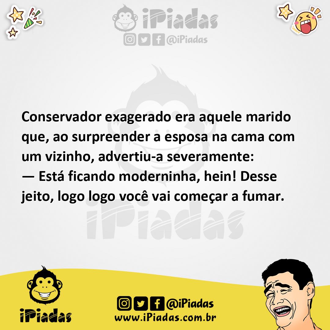 Ilustração da piada Marido Conservador no iPiadas