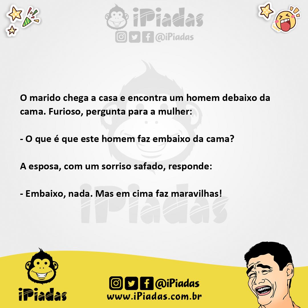 Ilustração da piada O Marido Chega a Casa no iPiadas