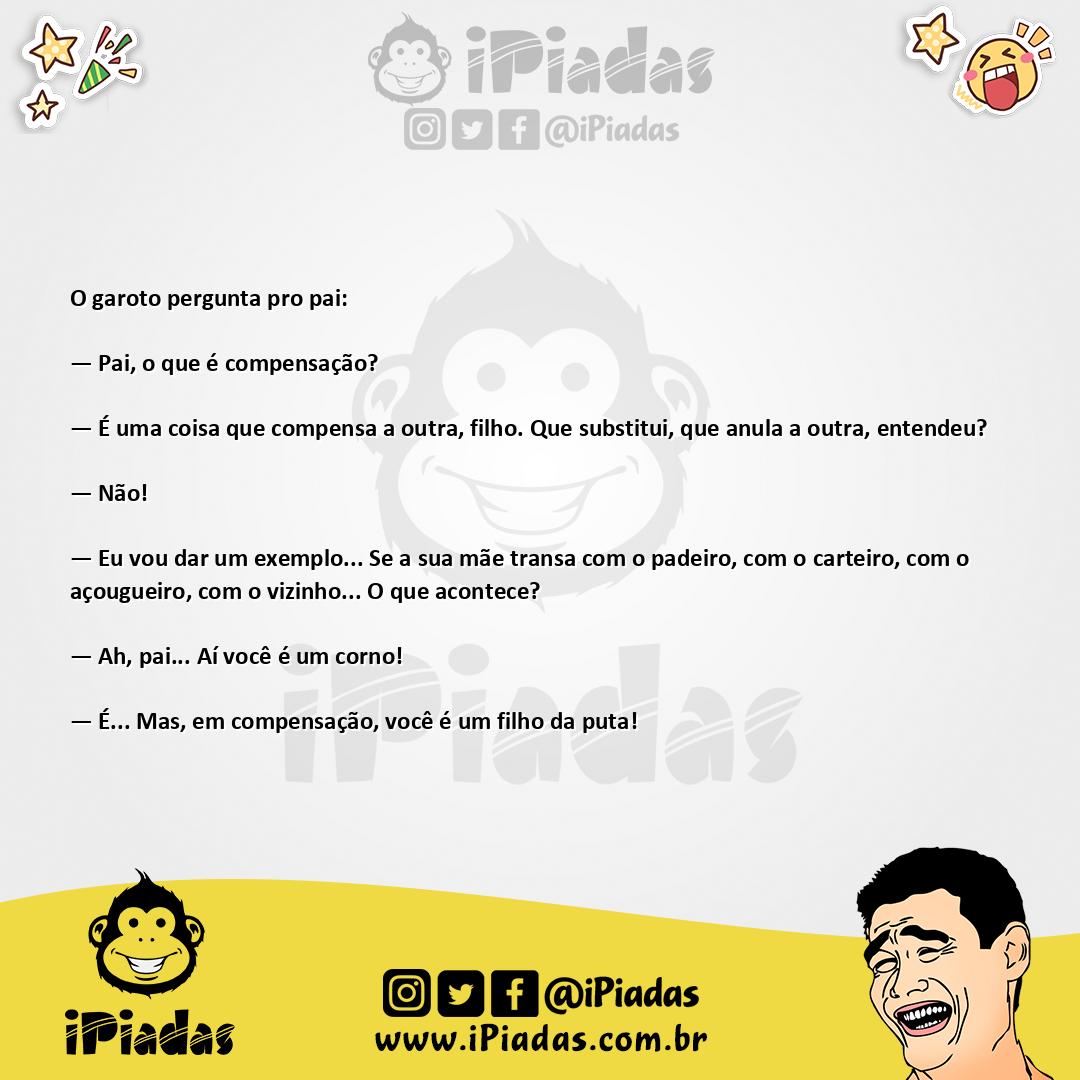 Ilustração da piada O que é Compensação? no iPiadas