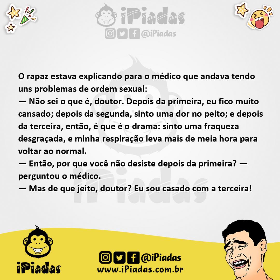 Ilustração da piada Problemas Sexuais no iPiadas