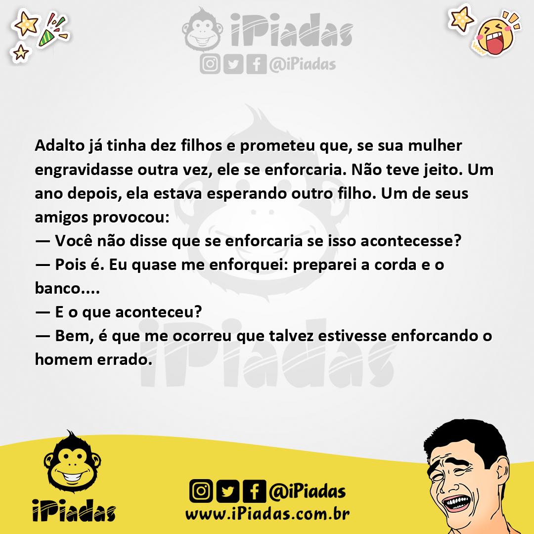 Ilustração da piada Prometendo Se Enforcamento no iPiadas
