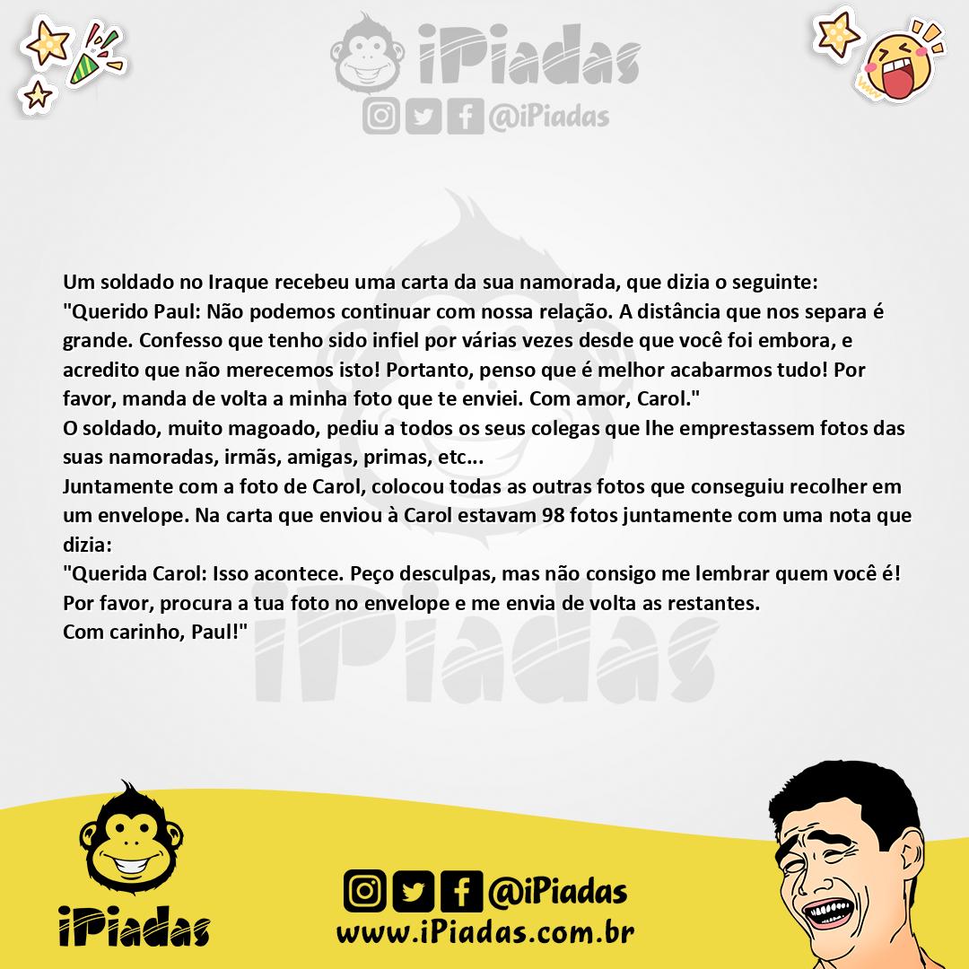 Ilustração da piada Soldado Traído no iPiadas