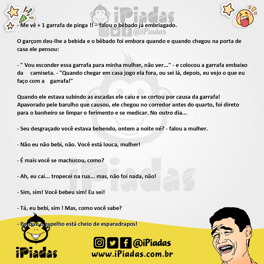 Ilustração da piada Um bêbado no bar no iPiadas