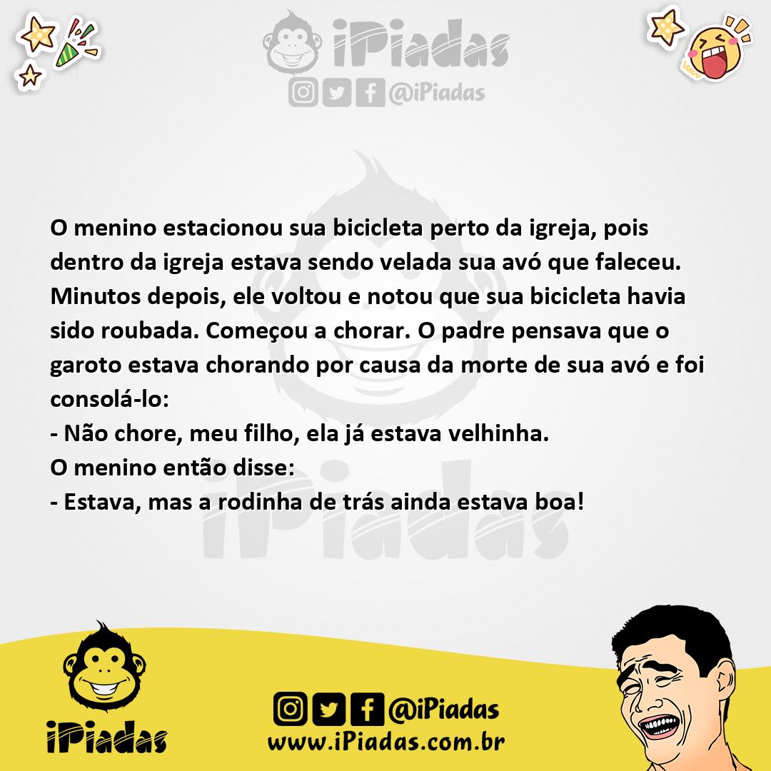 Ilustração da piada A Bicicleta no Velório no iPiadas