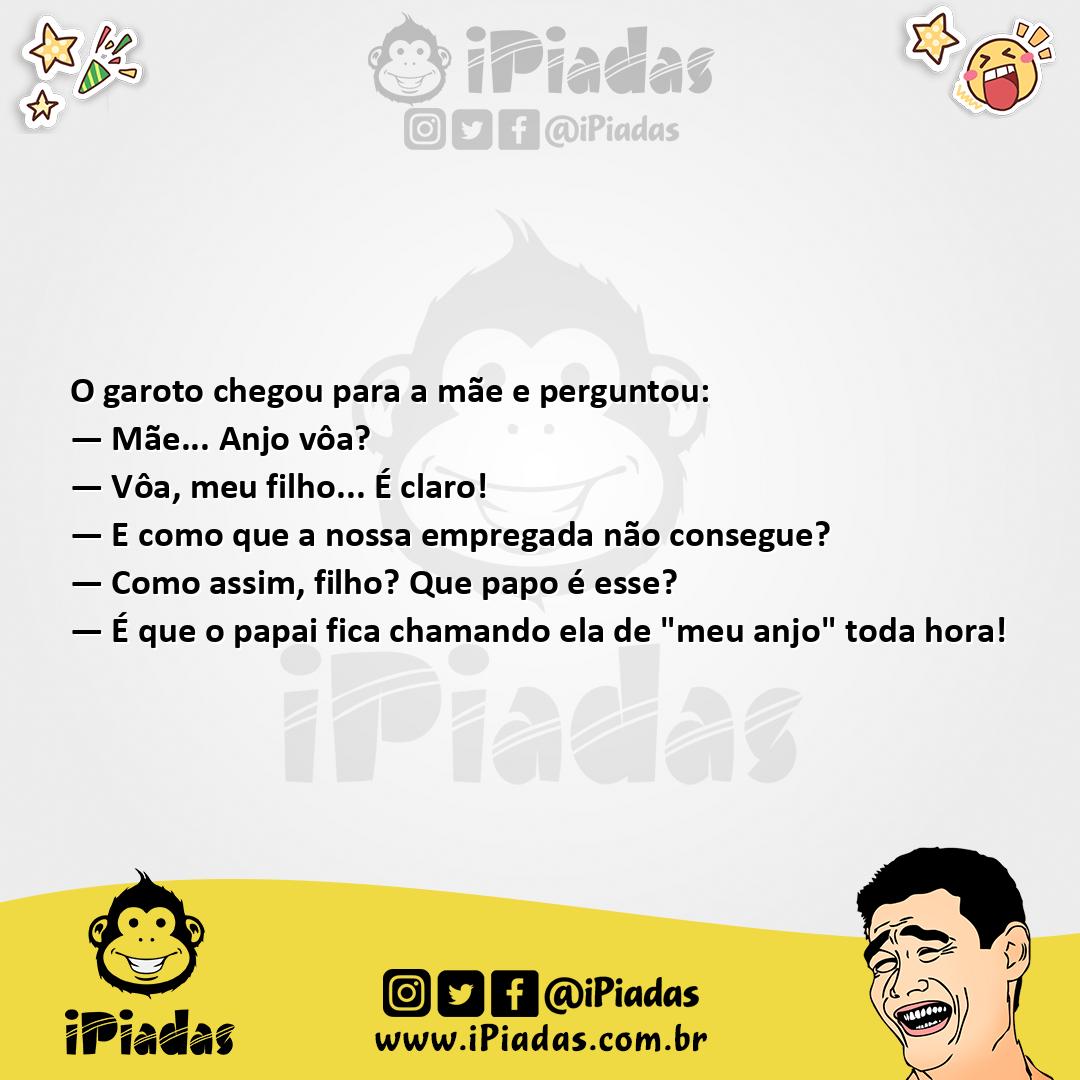 Ilustração da piada Anjo Sem Asas no iPiadas