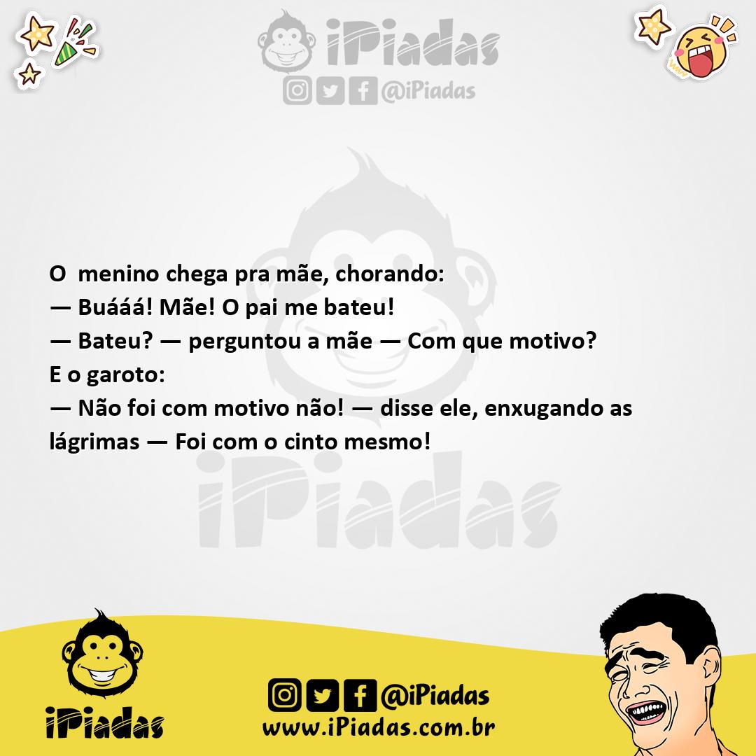 Ilustração da piada Apanhou do Pai no iPiadas