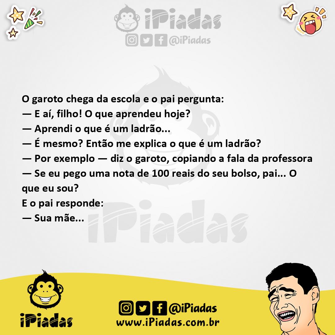 Ilustração da piada Aprendi o Que É Ladrão no iPiadas