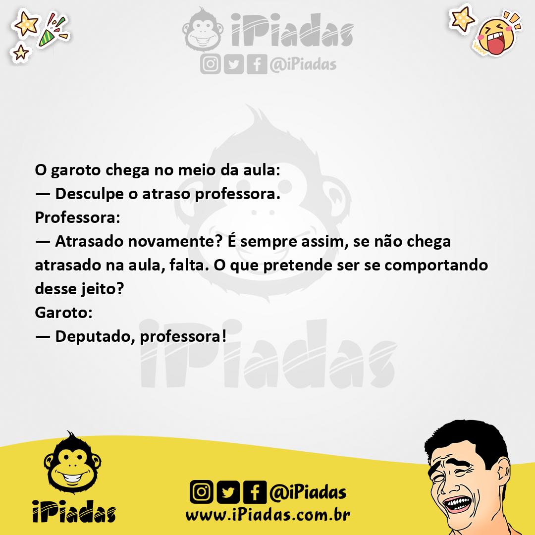 Ilustração da piada Atrasado no iPiadas