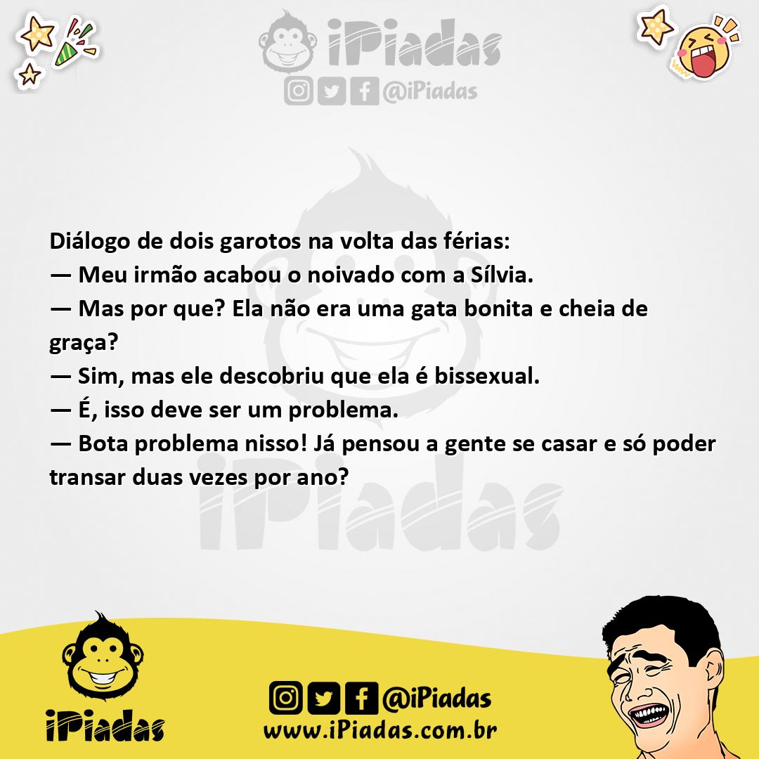 Ilustração da piada Bisexual no iPiadas