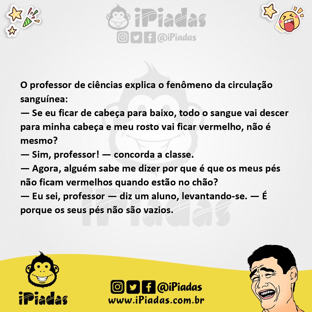 Ilustração da piada Circulação Sanguínea no iPiadas