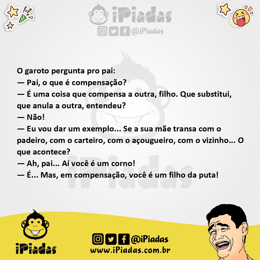 Ilustração da piada Compensação no iPiadas
