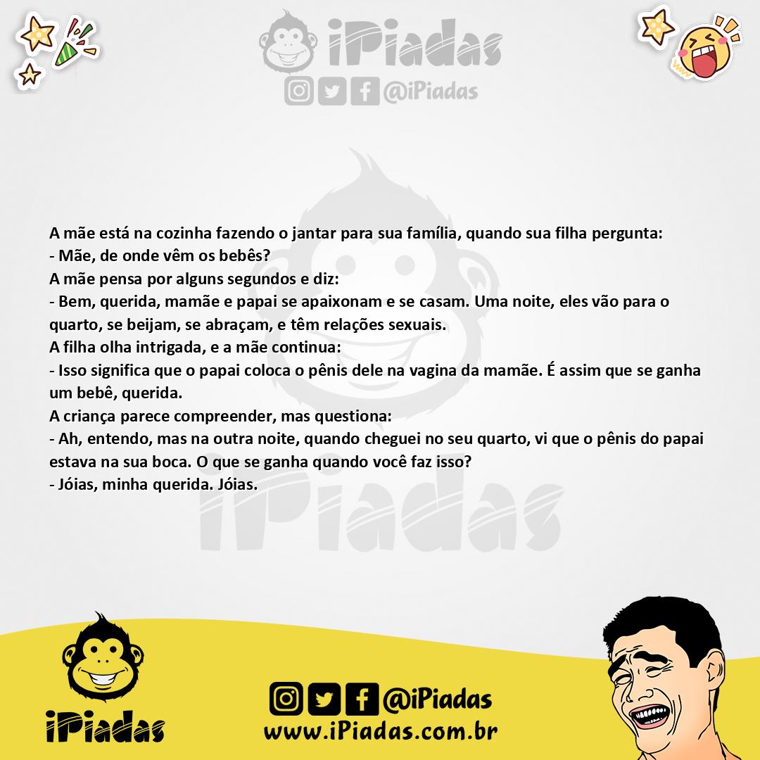 Ilustração da piada De Onde Vêm Os Bebês no iPiadas