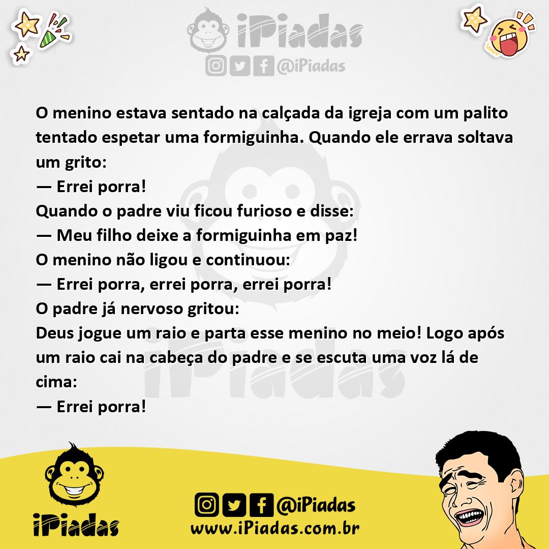 Ilustração da piada Errei Porra no iPiadas
