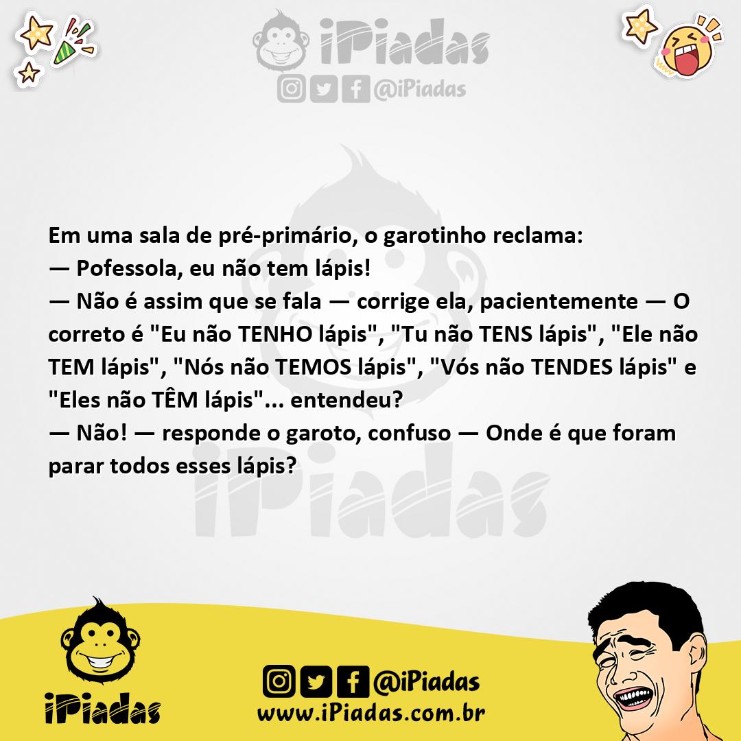 Ilustração da piada Falta do Lápis no iPiadas