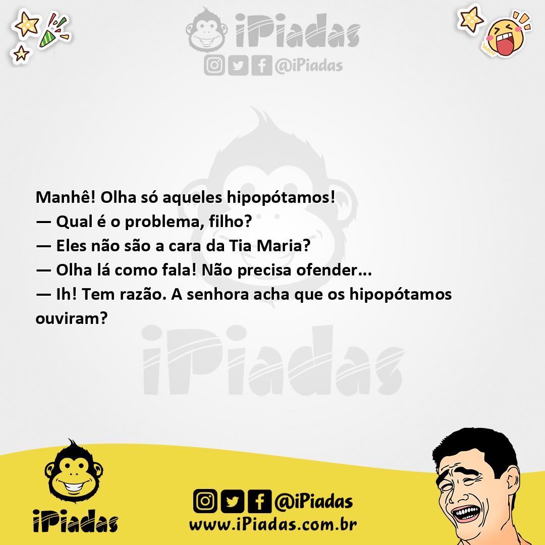 Ilustração da piada Hipopótamos e a Tia no iPiadas