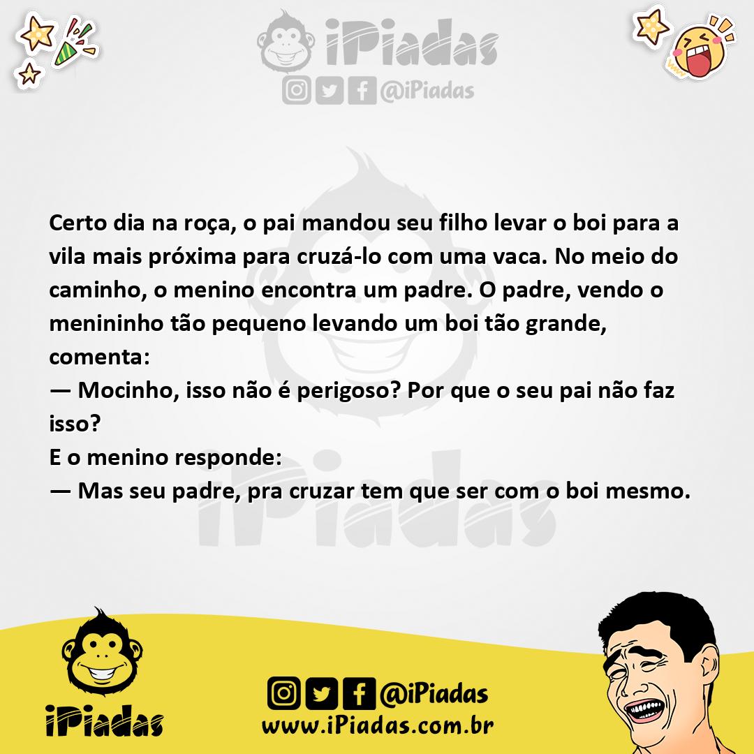 Ilustração da piada Levando o Boi no iPiadas