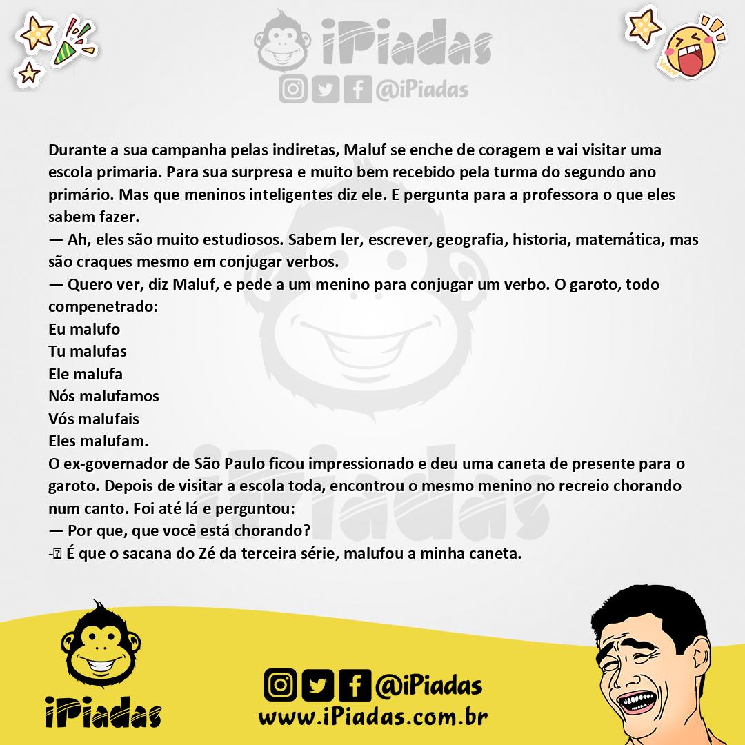 Ilustração da piada Malufar no iPiadas