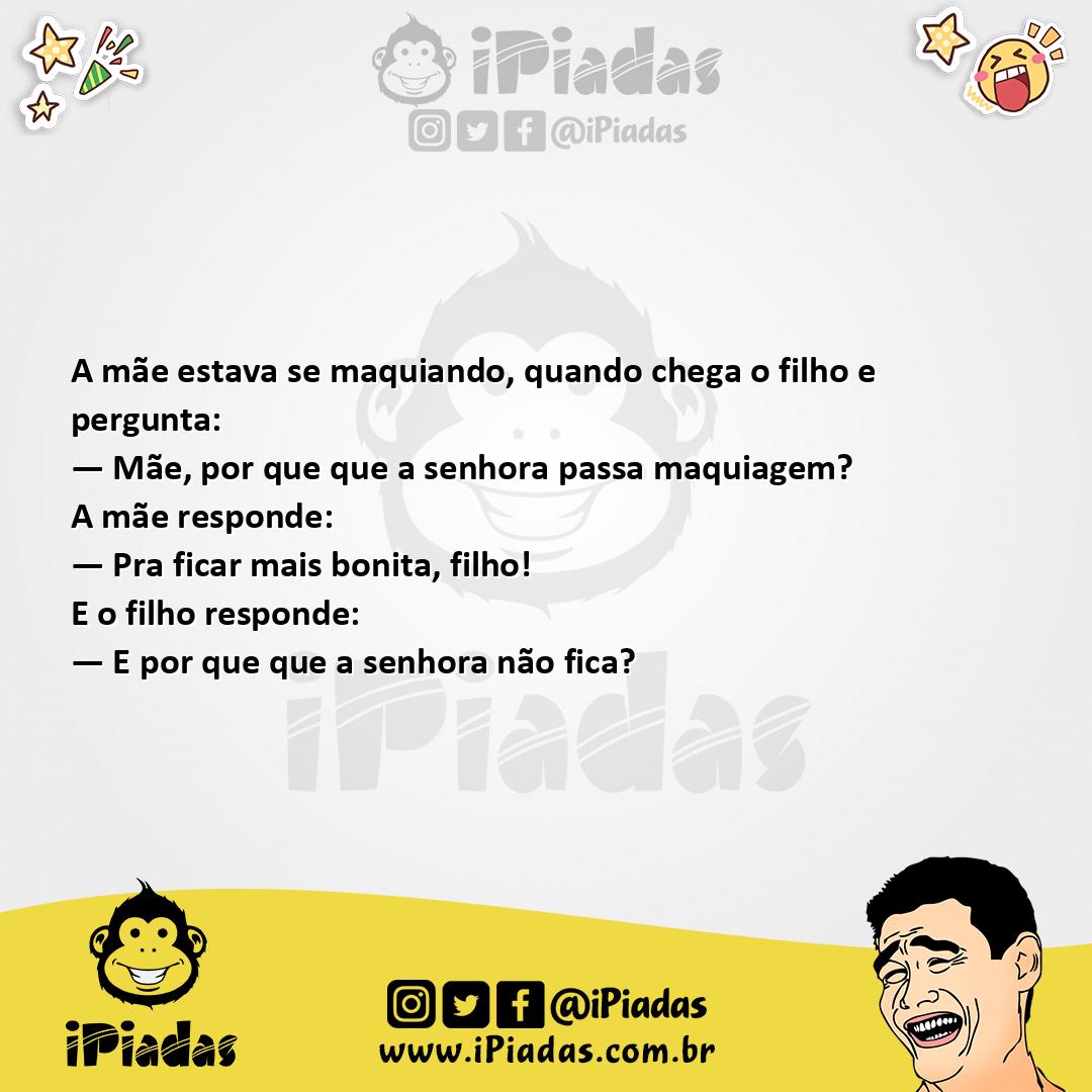 Ilustração da piada Maquiagem da Mãe no iPiadas
