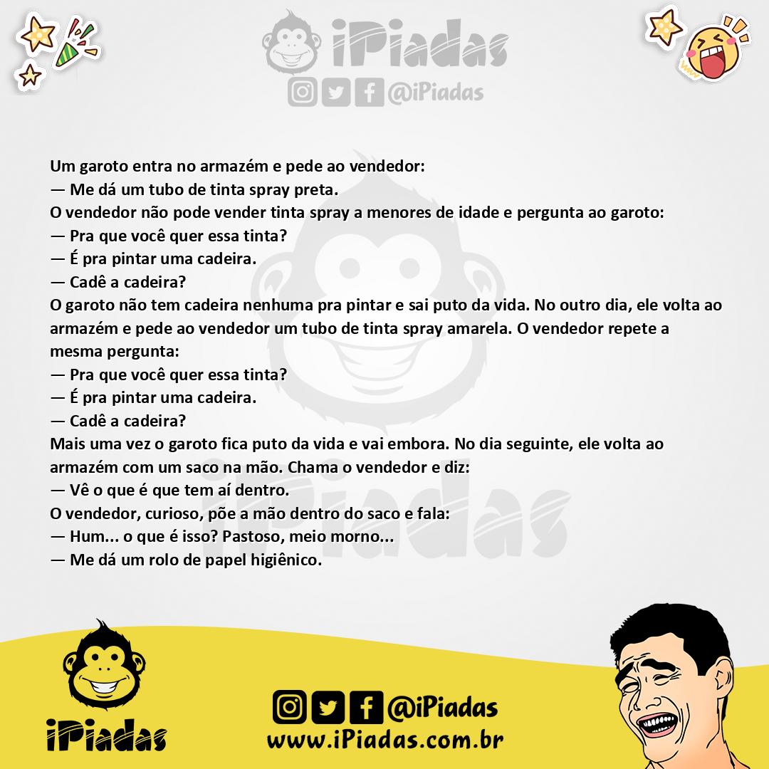 Ilustração da piada Motivo da Compra no iPiadas